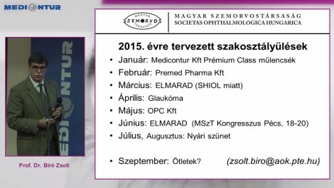 Szemészeti Szakosztályi Ülések 2015